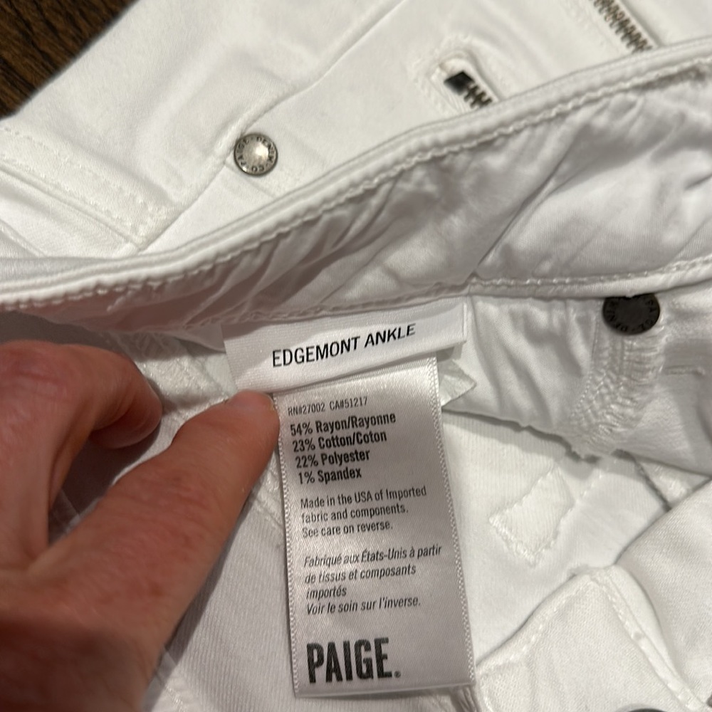 Paige size 26 Edgemont Ankle in white - Picture 4 of 5